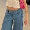 KASUTAM Baggy Jeans Vintage Clothes Wide Pants Cargo Pants Y2k Denim Trousers Women High Waist Wide Leg Casual Pants,Blue,S view 4