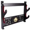 Fclieng Katana Display Stand Weapon Stands, Velvet Padded Sword Holder Wall Mount Wakizashi Samurai Sword Rack Dragon Logo (2 Tier) view 1