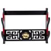 Fclieng Katana Display Stand Weapon Stands, Velvet Padded Sword Holder Wall Mount Wakizashi Samurai Sword Rack Dragon Logo (2 Tier) view 3