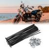 X AUTOHAUX 40 Pcs Bicycle Steel Spokes 14G Bike Spoke 185mm Length with Nipples for Most Bicycle view 2