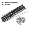 X AUTOHAUX 36 Pcs Bicycle Steel Spokes 14G Bike Spoke 272mm Length with Nipples for Most Bicycle view 4