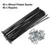 X AUTOHAUX 40 Pcs Bicycle Steel Spokes 14G Bike Spoke 183mm Length with Nipples for Most Bicycle view 4