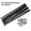 X AUTOHAUX 40 Pcs Bicycle Steel Spokes 14G Bike Spoke 222mm Length with Nipples for Most Bicycle view 4