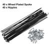 X AUTOHAUX 40 Pcs Bicycle Steel Spokes 14G Bike Spoke 230mm Length with Nipples for Most Bicycle view 4