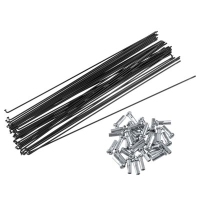X AUTOHAUX 40 Pcs Bicycle Steel Spokes 14G Bike Spoke 268mm Length with Nipples for Most Bicycle