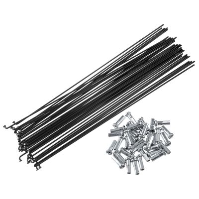 X AUTOHAUX 40 Pcs Bicycle Steel Spokes 14G Bike Spoke 257mm Length with Nipples for Most Bicycle