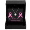 Love Knot Rose Gold Necklace Luxury Box Breast Cancer Love Knot Rose Gold You are The Strongest Person I Know view 1