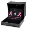Love Knot Rose Gold Necklace Luxury Box Breast Cancer Love Knot Rose Gold You are The Strongest Person I Know view 2