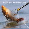 Dutiplus Telescopic Fish Gaff with 1~5 Teeth Assorted harpoons Barbed, Sea and Ice Fishing Spear Gig for Hunting Fish Frog Mole - 5ft Long (5 Teeth+4.5ft Telescopic Rod) view 2