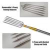 Dutiplus Telescopic Fish Gaff with 1~5 Teeth Assorted harpoons Barbed, Sea and Ice Fishing Spear Gig for Hunting Fish Frog Mole - 5ft Long (5 Teeth+4.5ft Telescopic Rod) view 3