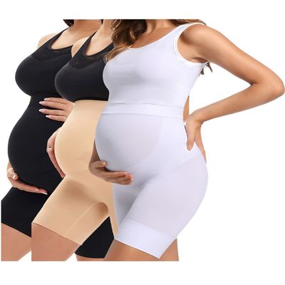KUNINDOME Maternity Shapewear, Pure White, Nude + Black + Pure White, Large