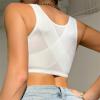 ANRIO Womens Plus Size Underwear Sexy Lace Bras Large Busts Wireless See Through Bralette for Women Front Closure Crop Bra (Color : White, Size : XXXL/XXX-Large) view 2