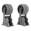 Bediffer Dinghy Wheels Kit, Flip-up Dinghy Wheels, Nylon Inflatable Boat Launching Wheel Flip Up Lightweight Wheels for Dinghy Raft view 2