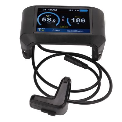 Pavv LCD Display for Electric Bicycle Conversion Kit, 750C LCD Display Meter Indicator for Bafang BBS01 BBS02 BBSHD Mid Drive Motor Hub Motor Display Cycling Computers with Washer, Gasket, Screw