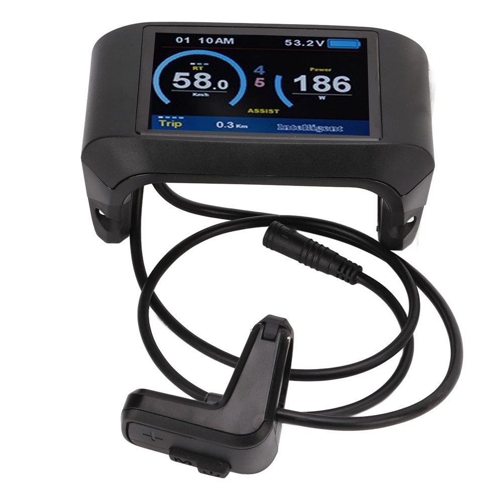 Pavv LCD Display for Electric Bicycle Conversion Kit, 750C LCD Display Meter Indicator for Bafang BBS01 BBS02 BBSHD Mid Drive Motor Hub Motor Display Cycling Computers with Washer, Gasket, Screw