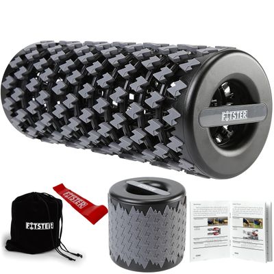 Collapsible Foam Roller for Exercise and Recovery (13 Inches), Easily Portable at 5.5 inches (Gray)