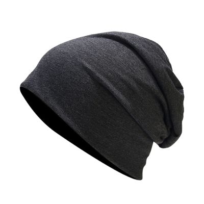 Bluelans Unisex Baggy Lightweight Hip-Hop Soft Cotton Slouchy Stretch Beanie Hat Winter Knitted Hat Beanie Skully Cap for Men Women Dark Gray