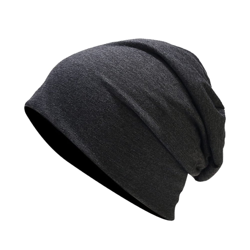 Bluelans Unisex Baggy Lightweight Hip-Hop Soft Cotton Slouchy Stretch Beanie Hat Winter Knitted Hat Beanie Skully Cap for Men Women Dark Gray