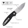 Petrified fish PFB01 Terra,3.54" D2 Steel Blade, G10 Handle Flipper Liner lock Folding knife (Black) view 2