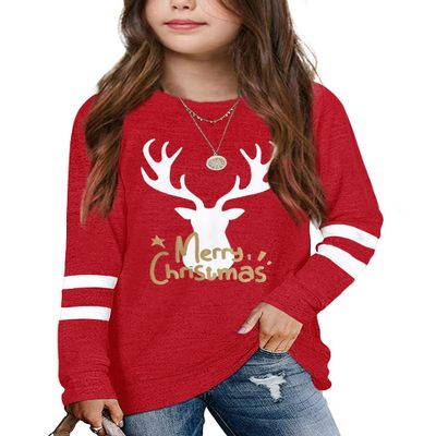 Apbondy Girls Shirts Casual Long Sleeve Crewneck Loose Striped Sweatshirts Pullover Tops
