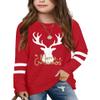 Apbondy Girls Shirts Casual Long Sleeve Crewneck Loose Striped Sweatshirts Pullover Tops view 1