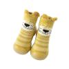 Baby Moccasins Infant Boys Girls Animal Cartoon Socks Shoes Toddler Fleece Floor Socks Non Slip Prewalker Shoes (Yellow, 12-18 Months) view 1
