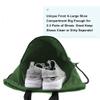 BeeGreen Dark Green Drawstring Backpack with Shoe Compartment X-Large Gym Sports String Cinch Backpack Athletic Sackpack with Front Inside Zipper Pockets view 2