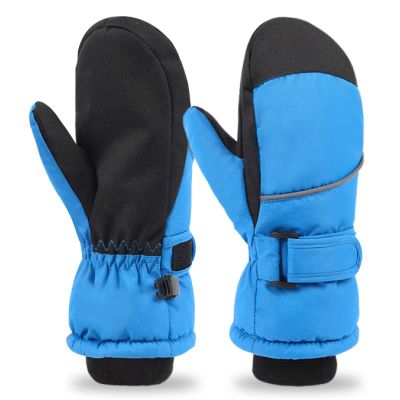 Azarxis Kids Mittens Winter Children Ski Glove Windproof Snow Gloves Fleece Warm for Boy Girl Toddler Youth Outdoor Sports Skiing Skating Snowboarding Sledding (Blue, 7-9 Years Old)