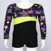 Nikiikoo Kids Girls 2Pcs Gymnastics Dance Outfits Long Sleeve Leotards with Shorts Athletic Biketards Unitards Starry 6 Years view 3