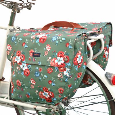 Tourbon Cycling Bike Bicycle Pannier Bags for Rear Rack Waterproof Canvas Double Roll-up Panniers