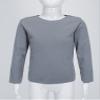 Freebily Baby Boys Girls Thermal Tops Basic Solid Color Turtleneck T-Shirt Cotton Mock Neck Long Sleeve Tops Round Neck Gray A 12-18 Months view 3