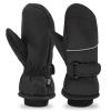 Azarxis Kids Mittens Winter Children Ski Glove Windproof Snow Gloves Fleece Warm for Boy Girl Toddler Youth Outdoor Sports Skiing Skating Snowboarding Sledding (Black, 5-7 Years Old) view 1