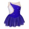 Agoky Kids Girls Sparkly Figure Ice Skating Dress Gymnastic Tutu Skirted Leotard Ballet Dance Dress Dancewear Costume Royal Blue 5-6 view 1