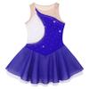 Agoky Kids Girls Sparkly Figure Ice Skating Dress Gymnastic Tutu Skirted Leotard Ballet Dance Dress Dancewear Costume Royal Blue 5-6 view 3