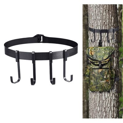 Mokylor 2 Pcs Treestand Strap Gear Hangers, Safety Harness Tree Strap Nylon Tree Strap with 8 Steel Buckle Hanging Hook for Great to Hang Hunting Equipment on Trees