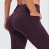 CRZ YOGA Butterluxe Workout Leggings Pockets 28'' - High Waisted Gym Womens Yoga Pants Running Buttery Soft Deep Purple Medium view 3