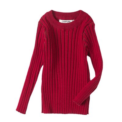 Baby Girls Turtleneck Kids Autumn Clothes Winter Knitted Bottoming Boys Sweaters Vetement Enfant Red 4XL