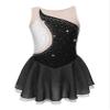Agoky Kids Girls Sparkly Figure Ice Skating Dress Gymnastic Tutu Skirted Leotard Ballet Dance Dress Dancewear Costume Black 7-8 view 1
