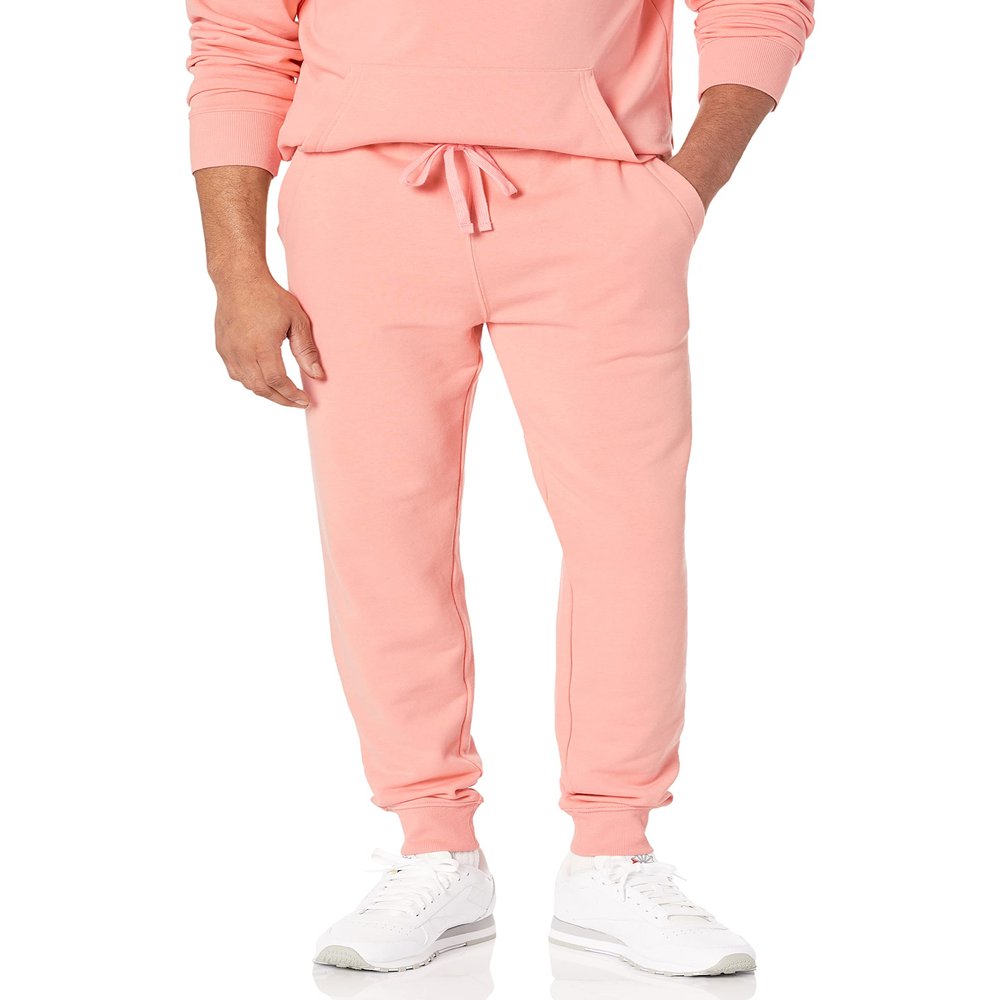 Amazon Essentials Men's Jogger Pants, Casual Relaxed Fit, Lightweight French Terry, Peach Loungewear, Tall, Large