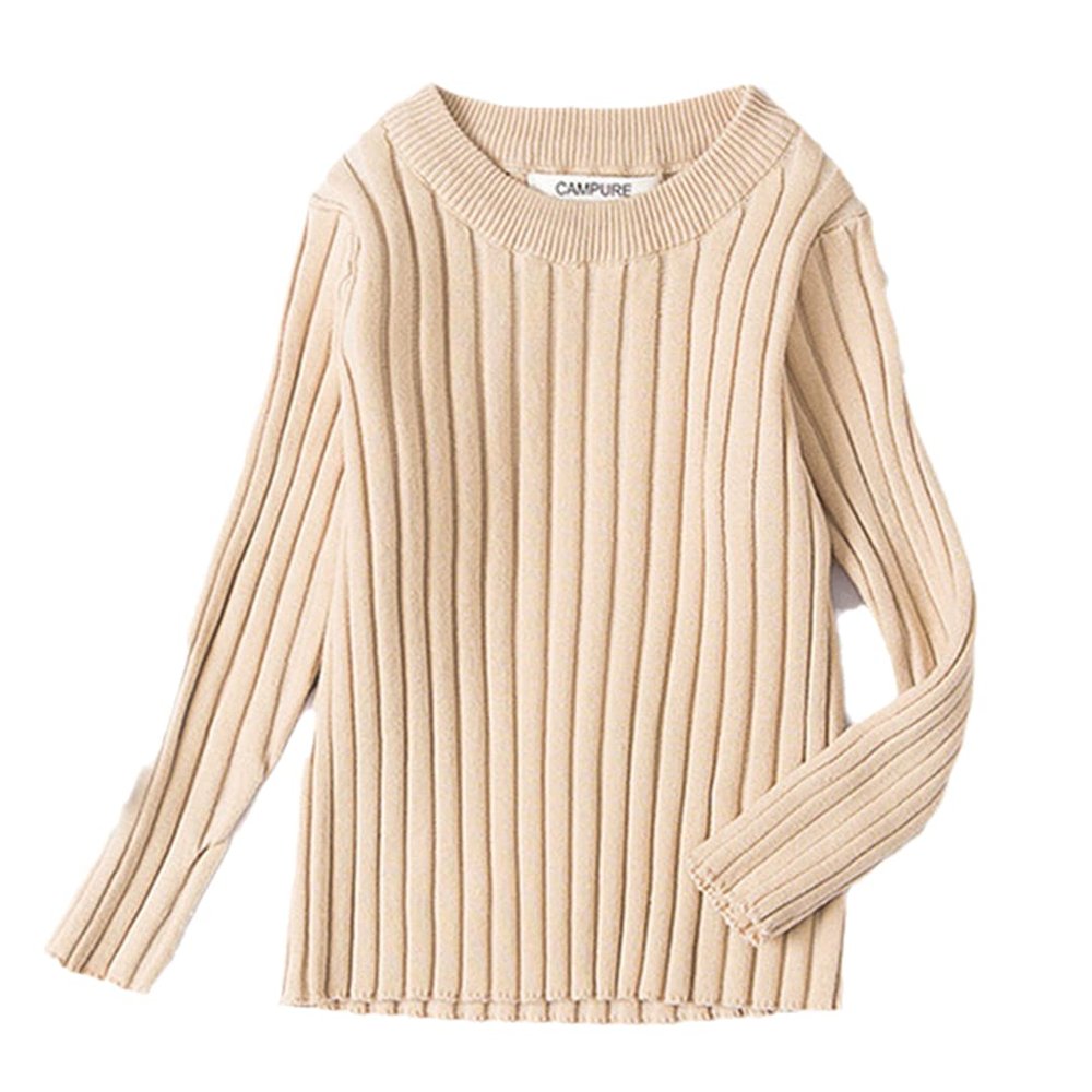 Baby Girls Turtleneck Kids Autumn Clothes Winter Knitted Bottoming Boys Sweaters Vetement Enfant Beige 3XL