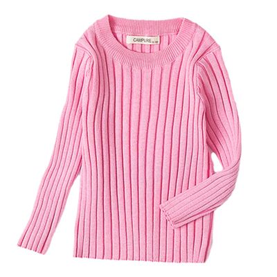 Baby Girls Turtleneck Kids Autumn Clothes Winter Knitted Bottoming Boys Sweaters Vetement Enfant Pink 2XL