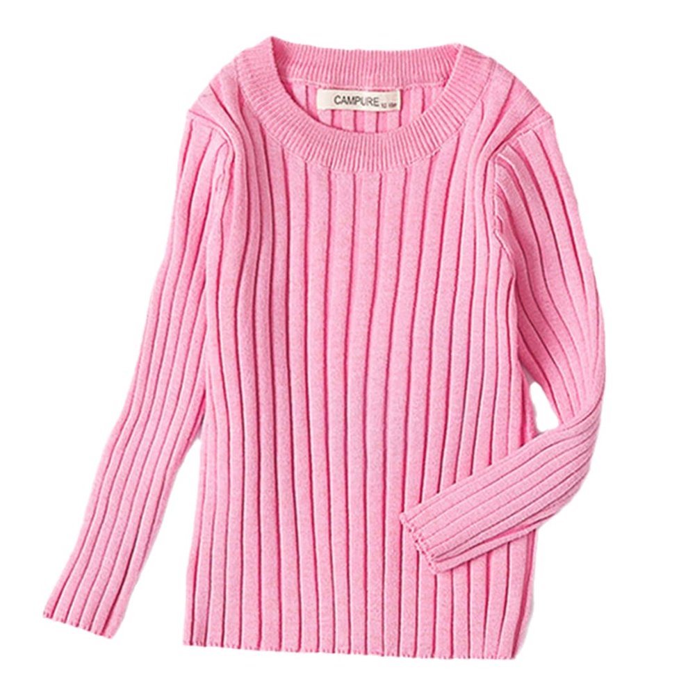 Baby Girls Turtleneck Kids Autumn Clothes Winter Knitted Bottoming Boys Sweaters Vetement Enfant Pink 2XL