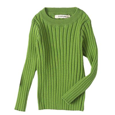Baby Girls Turtleneck Kids Autumn Clothes Winter Knitted Bottoming Boys Sweaters Vetement Enfant Green S