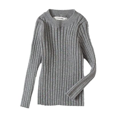 Baby Girls Turtleneck Kids Autumn Clothes Winter Knitted Bottoming Boys Sweaters Vetement Enfant Grey XL