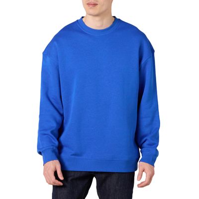 Amazon Essentials Men's Oversized-Fit Crewneck Sweatshirt (Available in Big & Tall), Bright Blue, Large