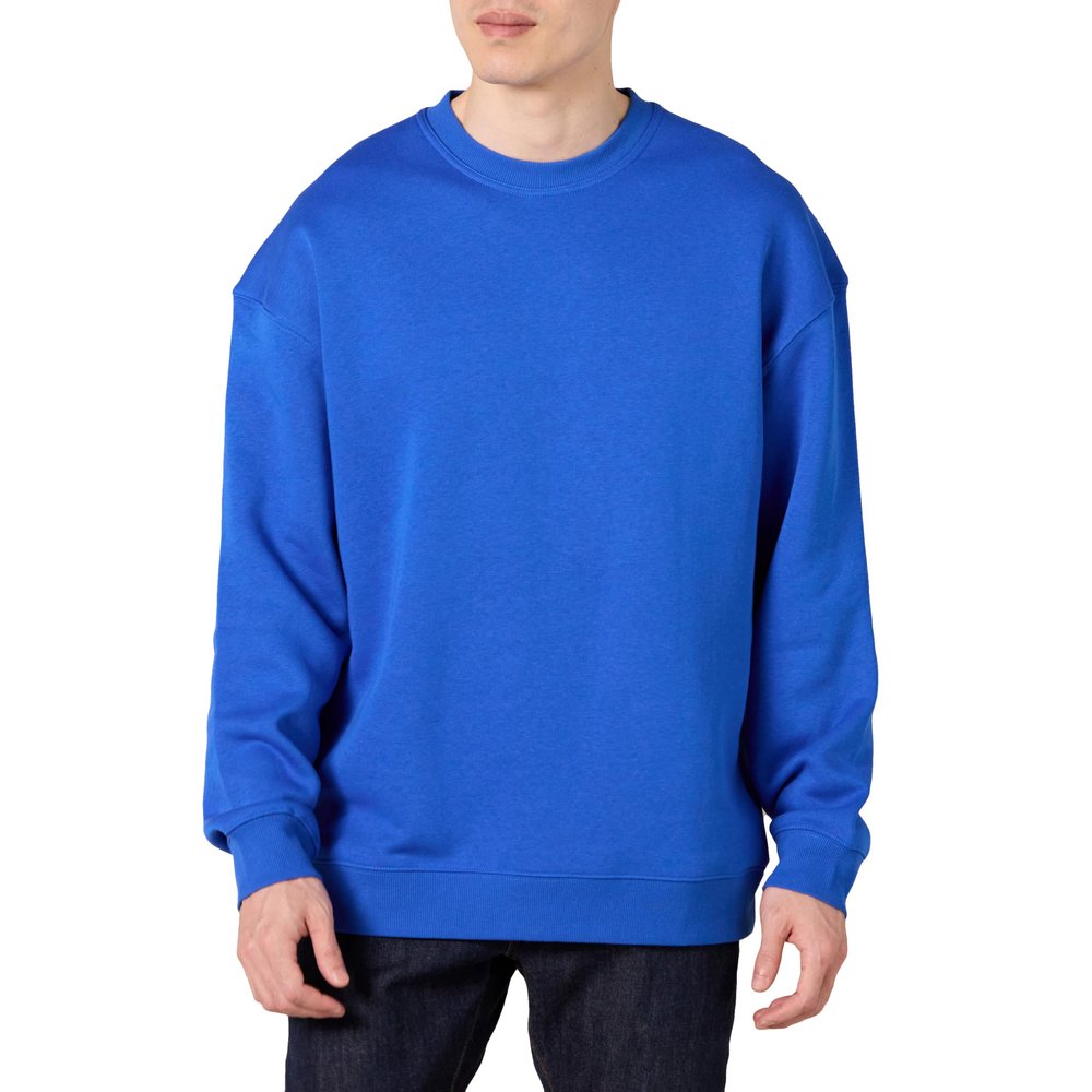 Amazon Essentials Men's Oversized-Fit Crewneck Sweatshirt (Available in Big & Tall), Bright Blue, Large