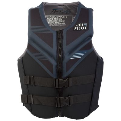 Jetpilot Cause Neoprene Coast Guard Approved Life Jacket PFD-Black Medium