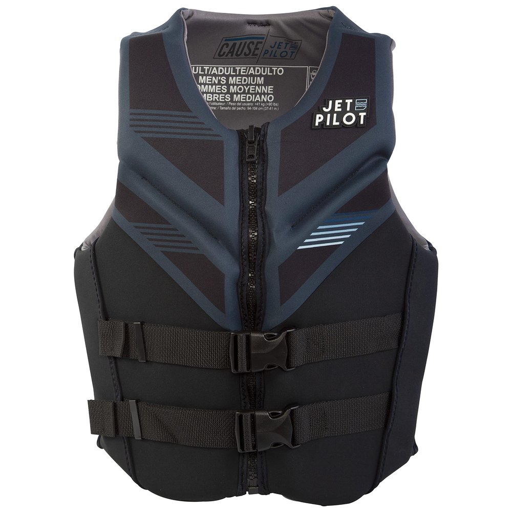 Jetpilot Cause Neoprene Coast Guard Approved Life Jacket PFD-Black  Medium