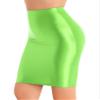 YiZYiF Womens 70D Glossy Shiny Shaping Miniskirt Oily Bright Shimmery Stockings Skirt Teddies Fluorescent Green X-Large view 1