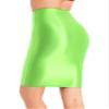 YiZYiF Womens 70D Glossy Shiny Shaping Miniskirt Oily Bright Shimmery Stockings Skirt Teddies Fluorescent Green X-Large view 4